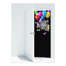 Surprise Birthday Party Invitation with balloons.