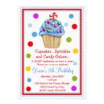 Surprise  Candy Cupcake Birthday Invitation
