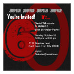 SURPRISE Grunge 60th Birthday Red and Black W204 Custom Invite