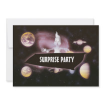 Surprise halloween birthday party invitations