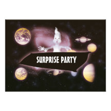 Surprise halloween birthday party invitations