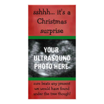 Surprise Pregnancy Ultrasound Christmas Photo Card