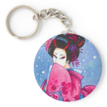 Surprise Snow Keychain, Maiko Geisha Art