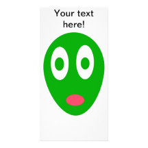 Surprised alien photo greeting card