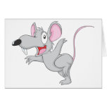 Surprised Rat Mouse Jump Greeting Card