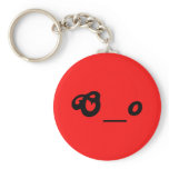 surprised worried O underscore o text emote face Key Chains