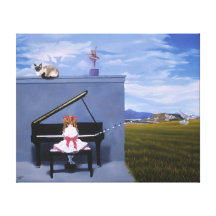 Surreal Art Print The Piano Player Gallery Wrapped Canvas