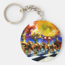 Surreal chess art paintings  fantastic art keychain