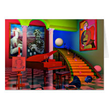 Surreal Room Paintings Greeting Card