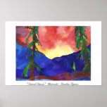 "Surreal Sunrise" - Watercolor - Caroline Tigeress posters