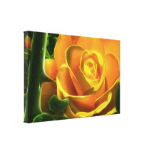 Surreal Yellow Rose  Wrapped Canvas Stretched Canvas Print