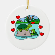 Surrounded By Turtle Love Ornament