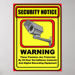 Surveillance Security Warning Poster / Sign