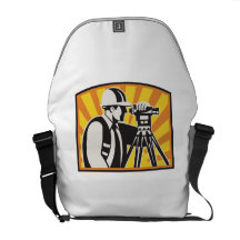 Surveyor Engineer Theodolite Total Station Retro Courier Bags