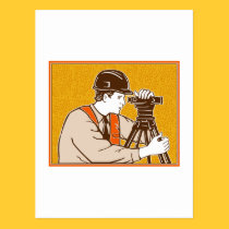 Surveyor Geodetic Civil Engineer Retro postcards