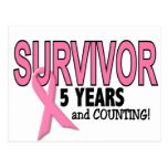 SURVIVANT de CANCER DU SEIN 5 ans et comptes Cartes Postales