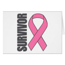 Survivant (ruban de rose de conscience de cancer d cartes