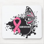 Survivor Abstract Butterfly Breast Cancer Mousepads