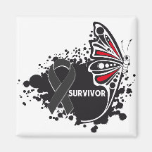 Survivor Abstract Butterfly Skin Cancer Refrigerator Magnet