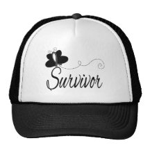 Survivor Butterfly Ribbon Skin Cancer Trucker Hats
