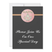 survivor chick pink personalized invitations