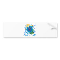 Survivor flower blue bumper sticker