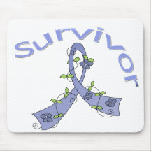 Survivor Flower Ribbon Esophageal Cancer Mouse Pads