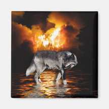 "Survivor" Grey Wolf Gifts Magnets