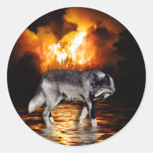"Survivor" Grey Wolf Stickers