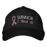 Survivor - I Beat It! Breast Cancer embroidered hats