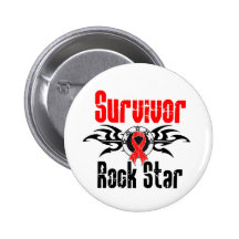 Survivor Rock Star - Blood Cancer Survivor Pinback Buttons