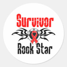 Survivor Rock Star - Blood Cancer Survivor Round Sticker