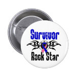 Survivor Rock Star - Male Breast Cancer Survivor Button