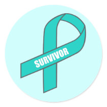 Survivor (Teal Ribbon) Round Stickers