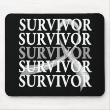 Survivor Whimsical Collage Brain Cancer Mouse Pad