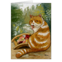 Sushi Cat Misty Bridge Greeting Cards