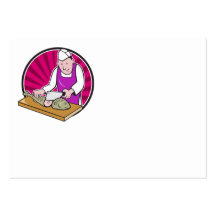 Sushi Chef Butcher Fishmonger Cartoon Business Card Templates