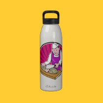 Sushi Chef Butcher Fishmonger Cartoon water bottles