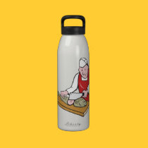 Sushi Chef Butcher Fishmonger Cartoon water bottles