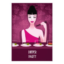 sushi dinner party invitation