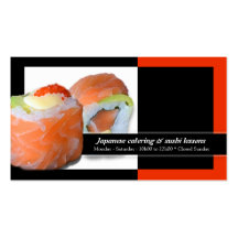 Sushi Japanese restaurant catering lessons Business Card