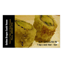 Sushi Restaurant California Rolls Business Card Templates
