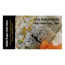 Sushi Restaurant California Rolls Business Cards