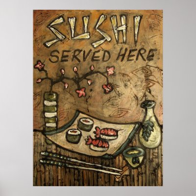 Sushi Served Here Poster by solamar7