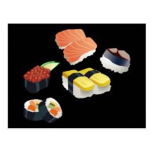 Sushi Set Design Post Card