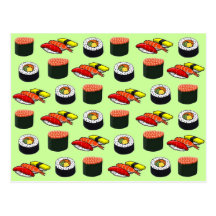 Sushi verts de wasabi carte postale