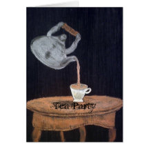 Suspended Teapot Tea Party Greeting Cards