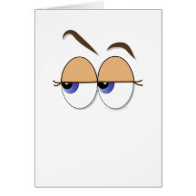 Suspicious Eyes Sideways Glance Eyeballs Greeting Card