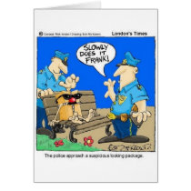 Suspicious Package Funny Police Cartoon Gifts Card