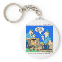 Suspicious Package Funny Police Cartoon Gifts Key Chain
